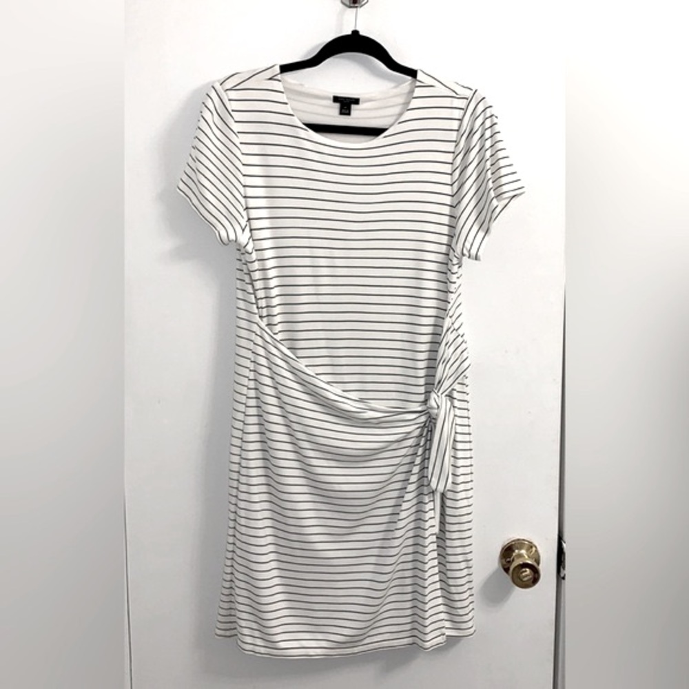 Ann Taylor Striped Tie Waist Dress